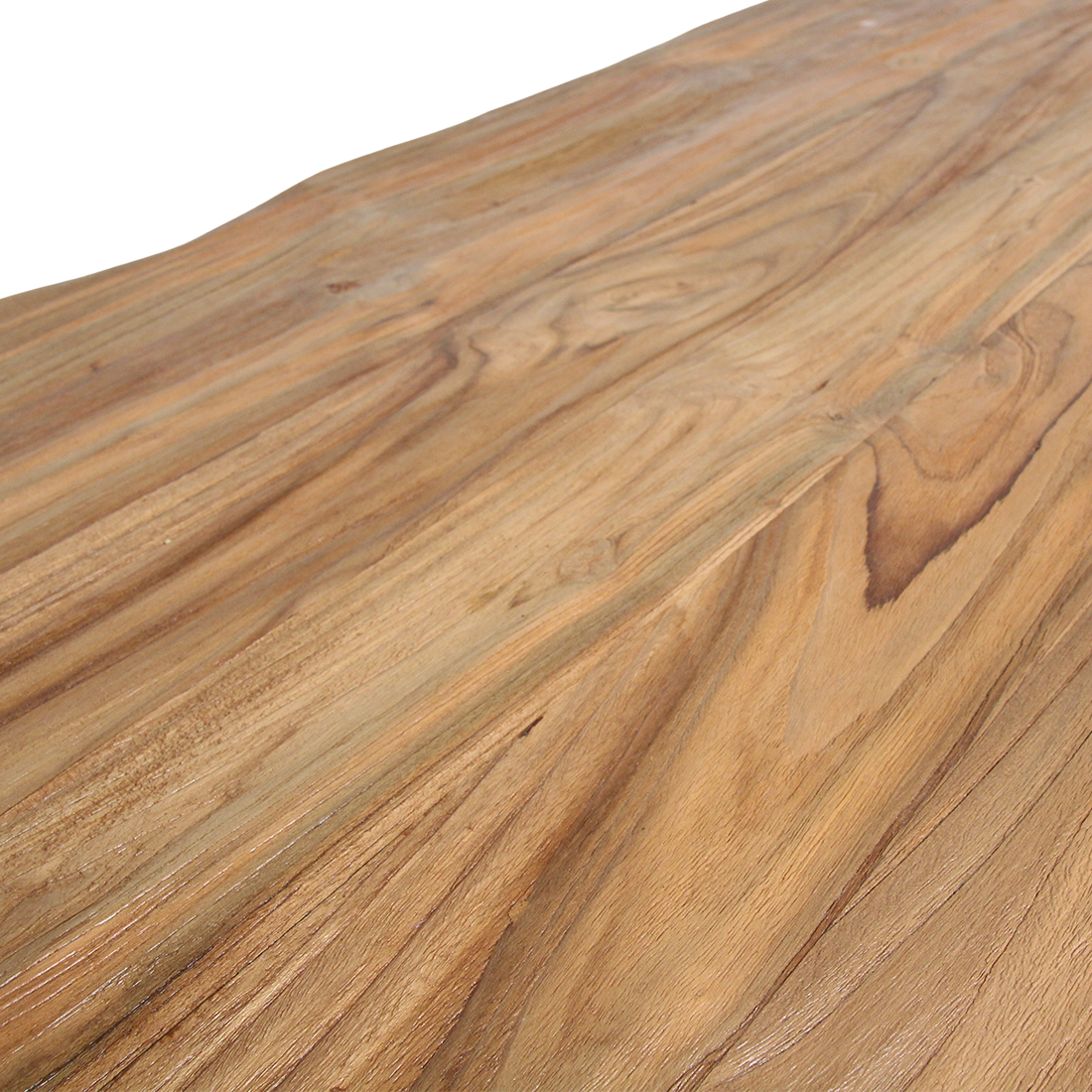 Mesa de centro rectangular de madera de teca, materiales brutos reciclados con certificación FSC