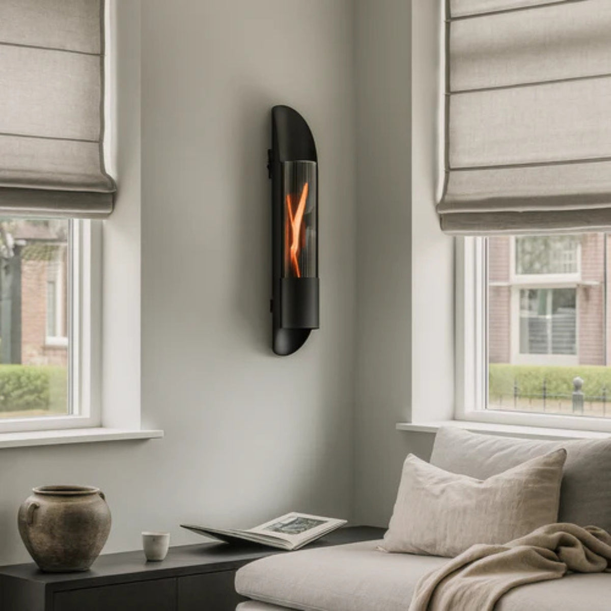 Chimenea de pared Cycloflame Wall Negra Tenderflame