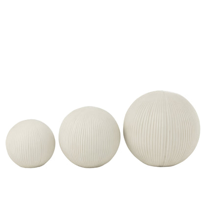 Bola decorativa de arcilla blanca grande 39,5cmx37,5cmx39,5cm J-Line