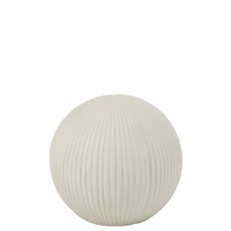 Bal Deco Klei Wit Small 24.5x24.5x22.5cm - Buiten-divers - J-Line - livinglovely.nl