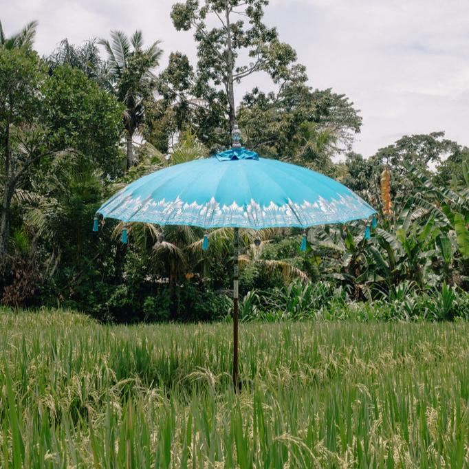 Bali Parasol - Blauw Half Zilver - 180cm - Parasol - Todo Bien - livinglovely.nl