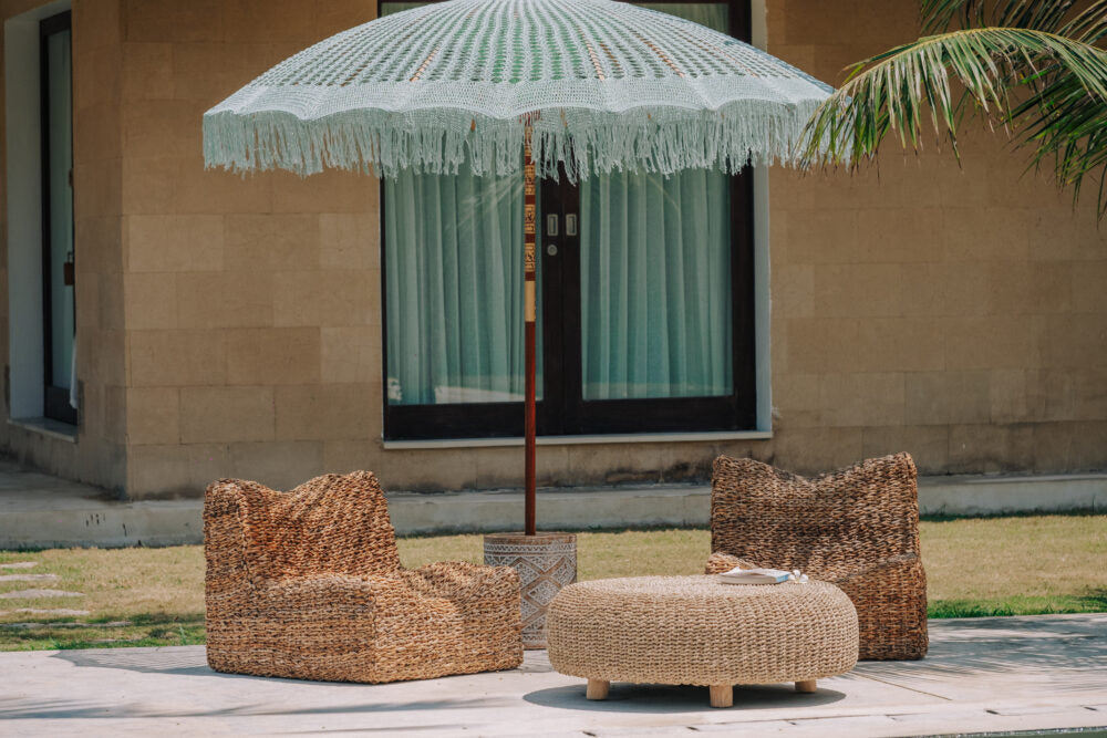Sombrilla Bali Macramé Verde Ø250cm Todo Bien