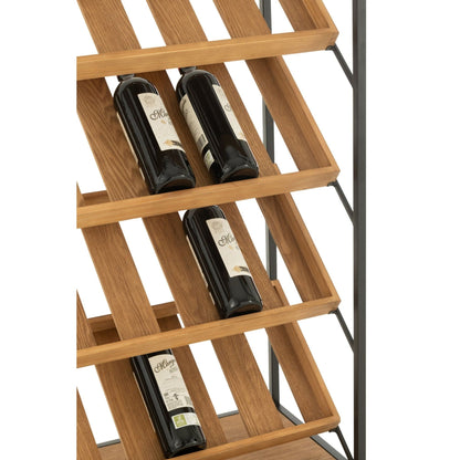 Armario para vinos de chapa natural/negro grande J-Line