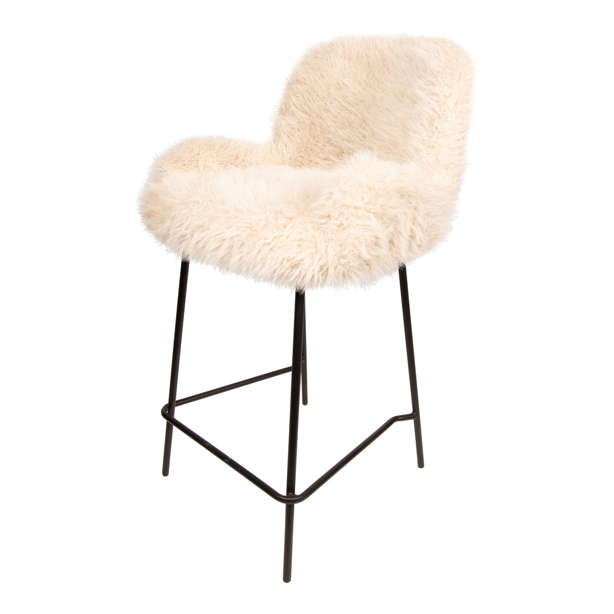 Beige Leander barkruk van PTMD met licht gebogen rugleuning