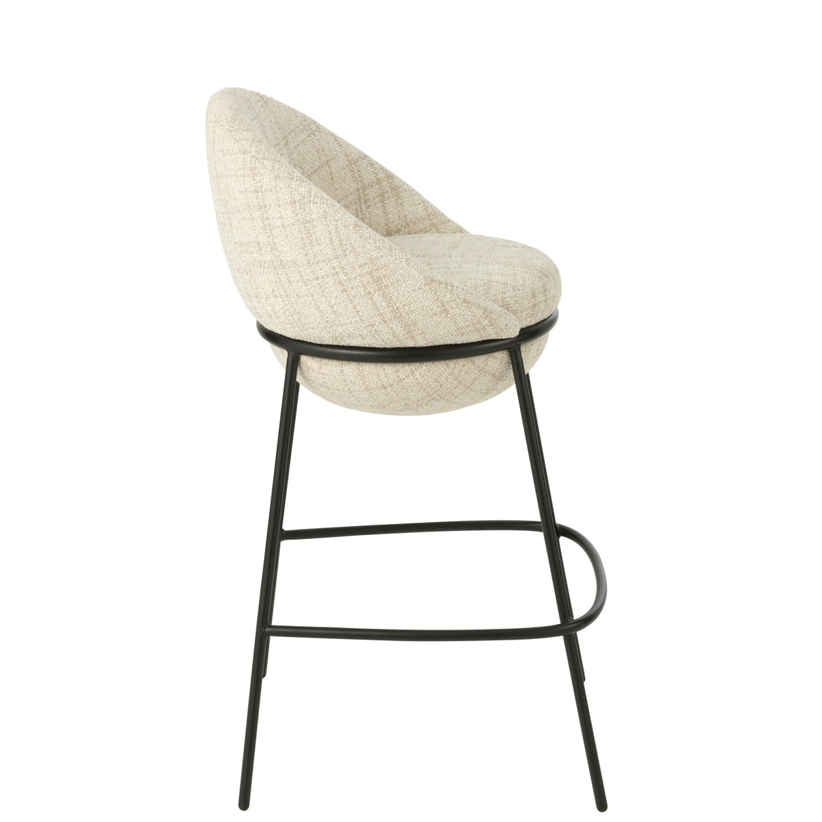 Taburete de bar de hierro beige/negro - J-Line