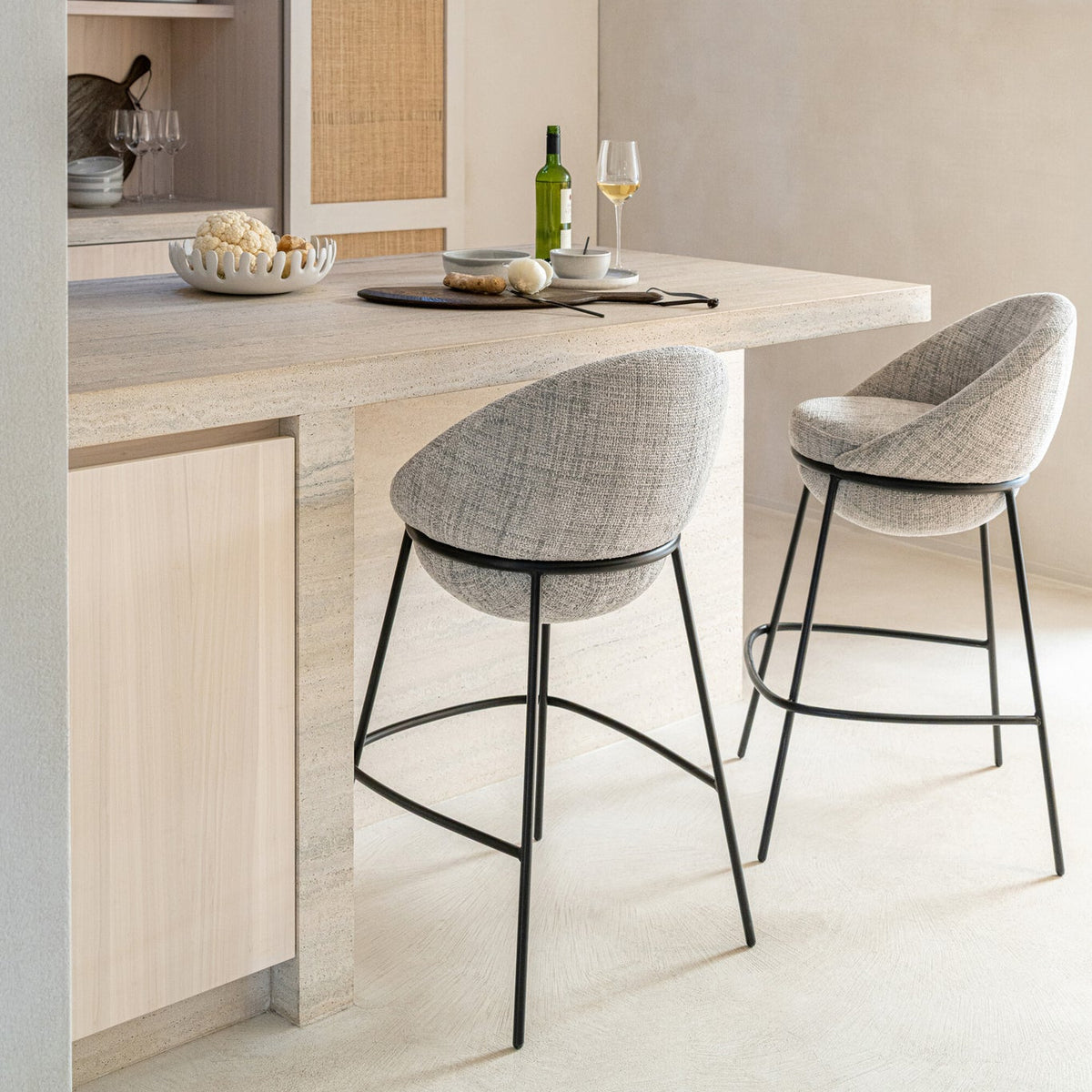 Taburete de bar de hierro gris/negro - J-Line