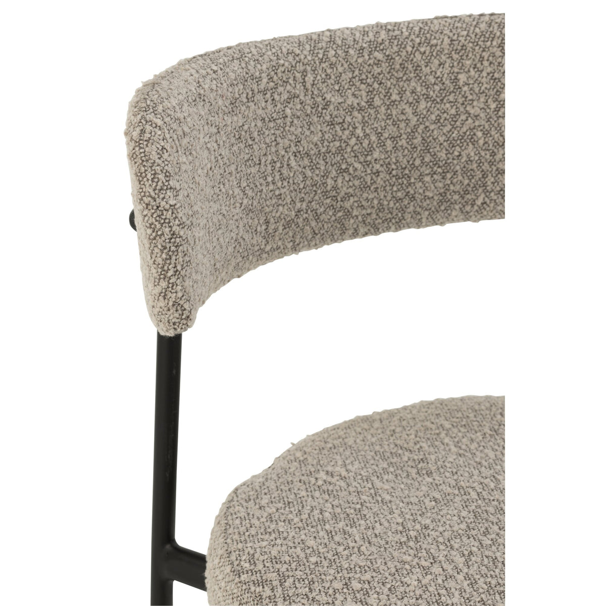 Taburete de bar Boucle Multilaminado/Poliéster Gris/Negro J-Line