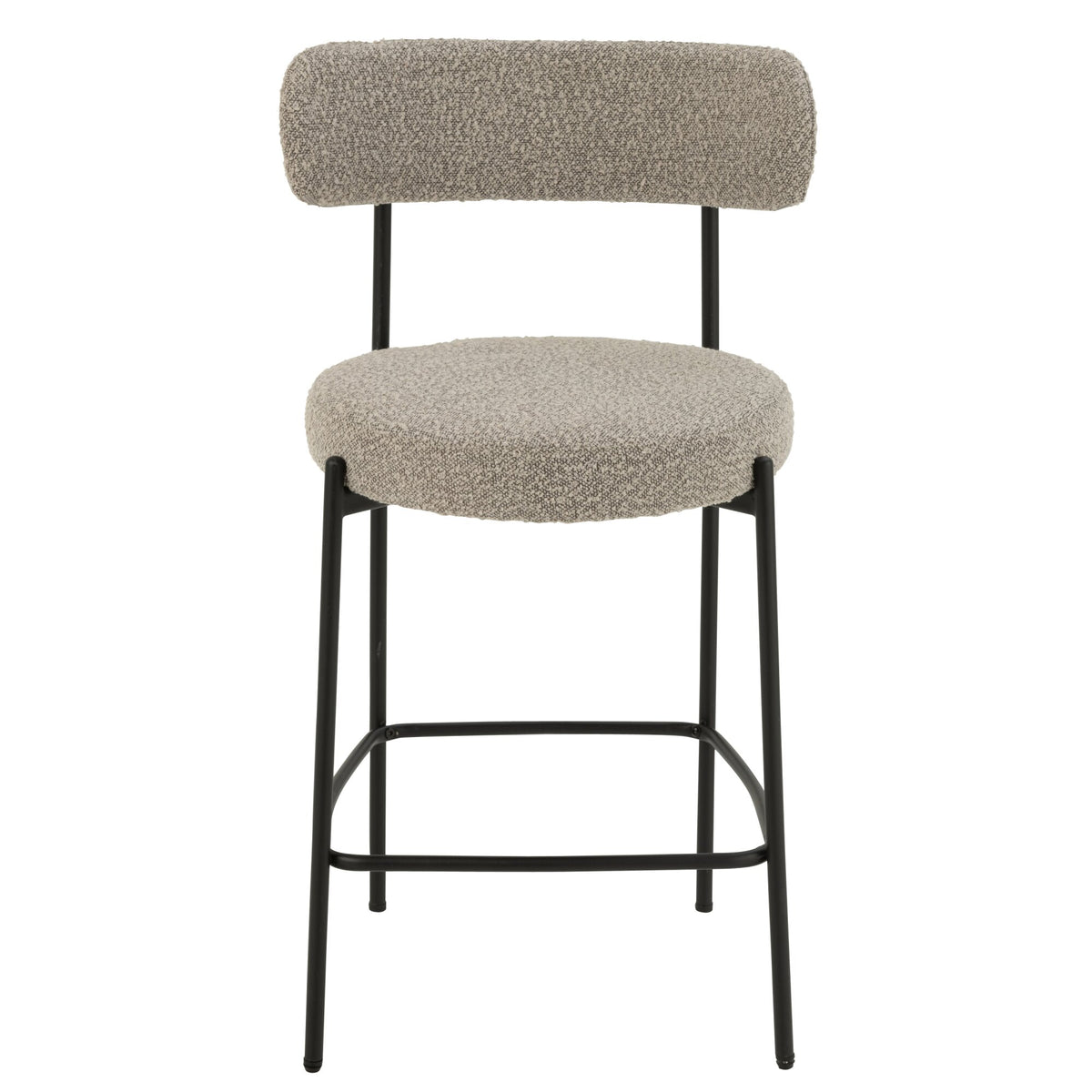Taburete de bar Boucle Multilaminado/Poliéster Gris/Negro J-Line
