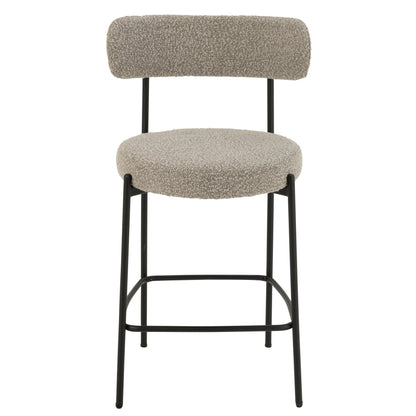 Taburete de bar Boucle Multilaminado/Poliéster Gris/Negro J-Line