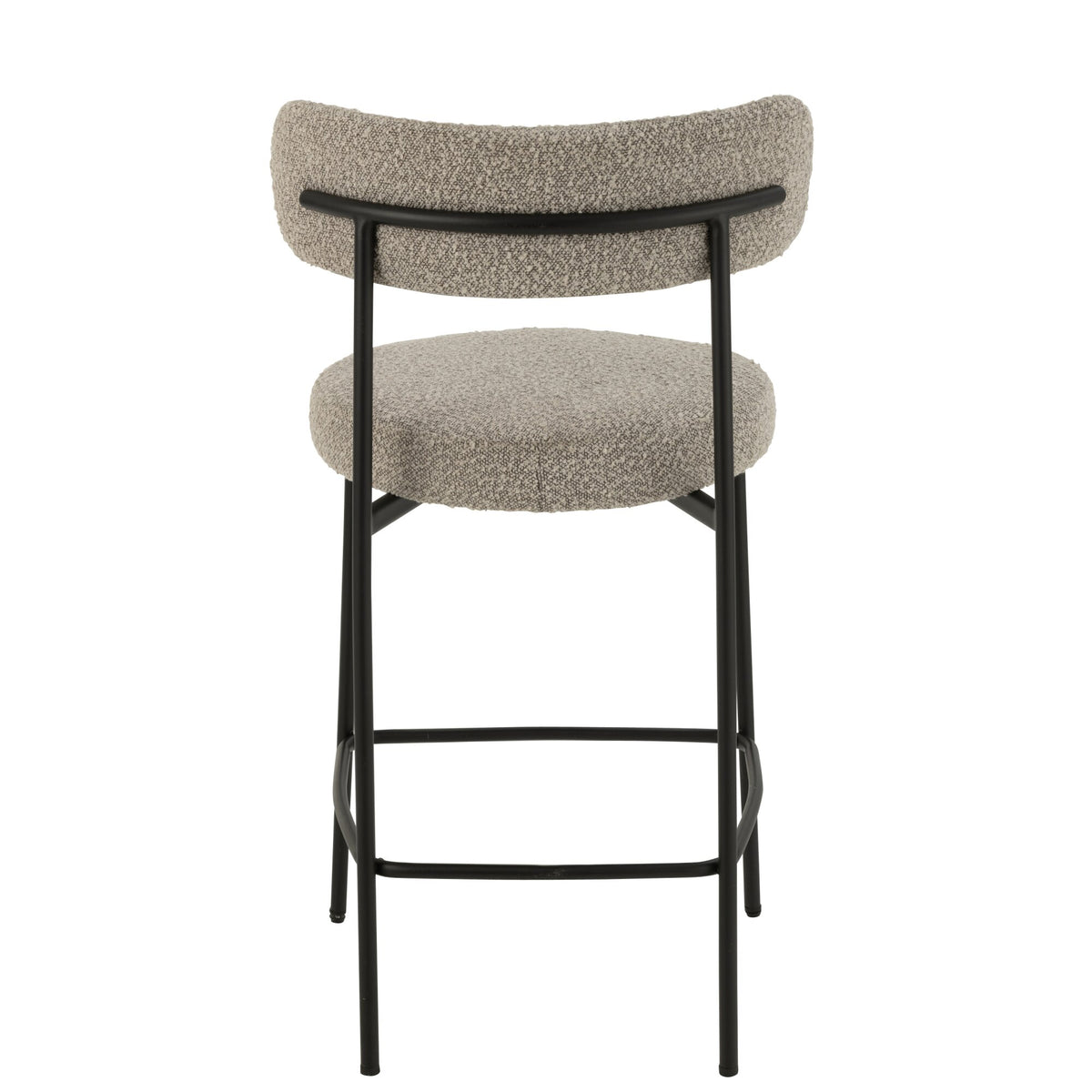 Taburete de bar Boucle Multilaminado/Poliéster Gris/Negro J-Line