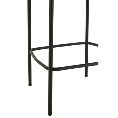 Taburete de bar Boucle Multilaminado/Poliéster Gris/Negro J-Line