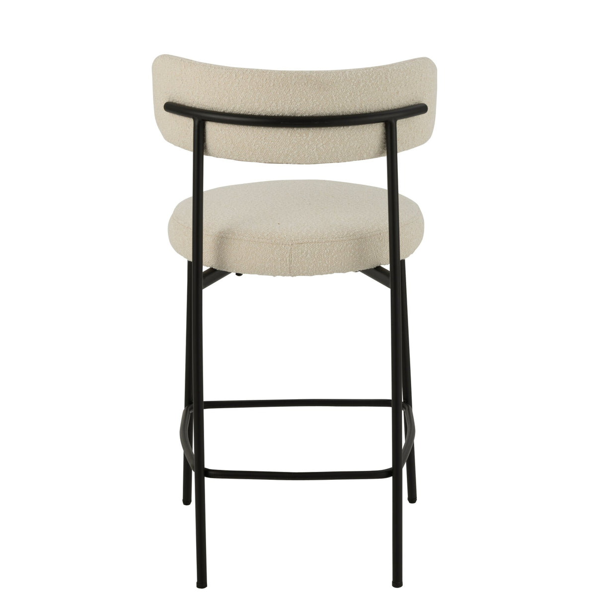 Taburete de bar Boucle Multilaminado/Poliéster Blanco/Negro J-Line