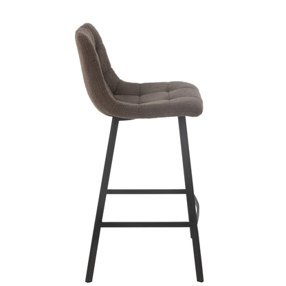 Taburete de bar Kent Metal/Poliéster Marrón J-Line