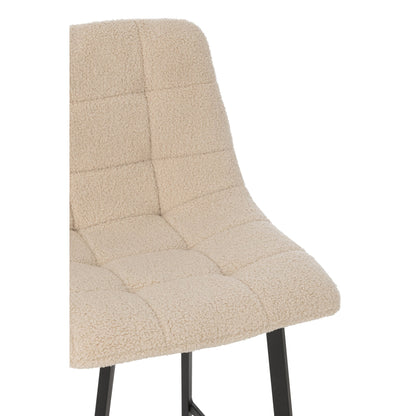 Taburete de bar Kent Metal/Poliéster Blanco J-Line