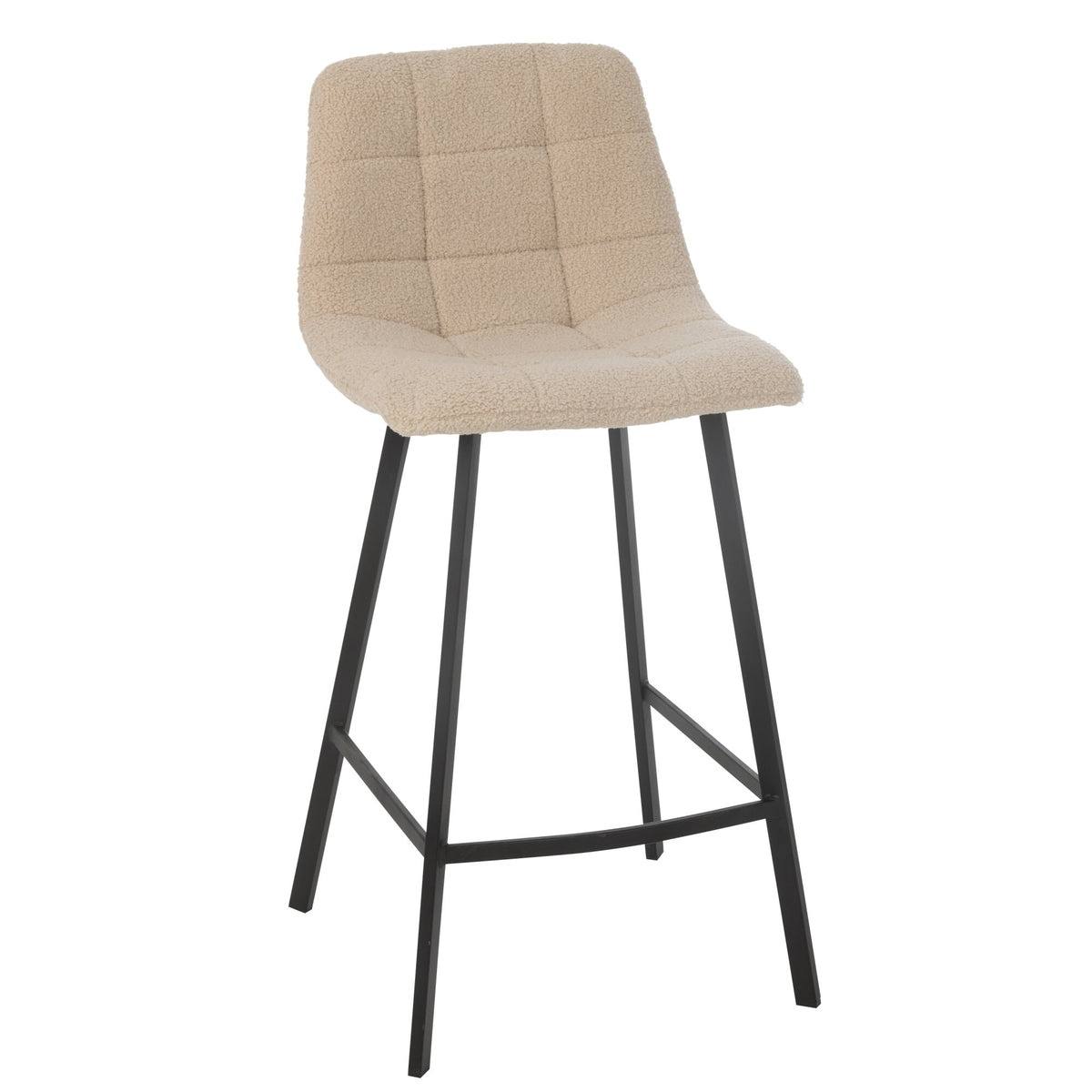 Taburete de bar Kent Metal/Poliéster Blanco J-Line