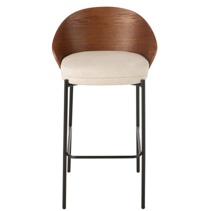 Taburete de bar Lone Multiplex/Metal Marrón/Beige J-Line
