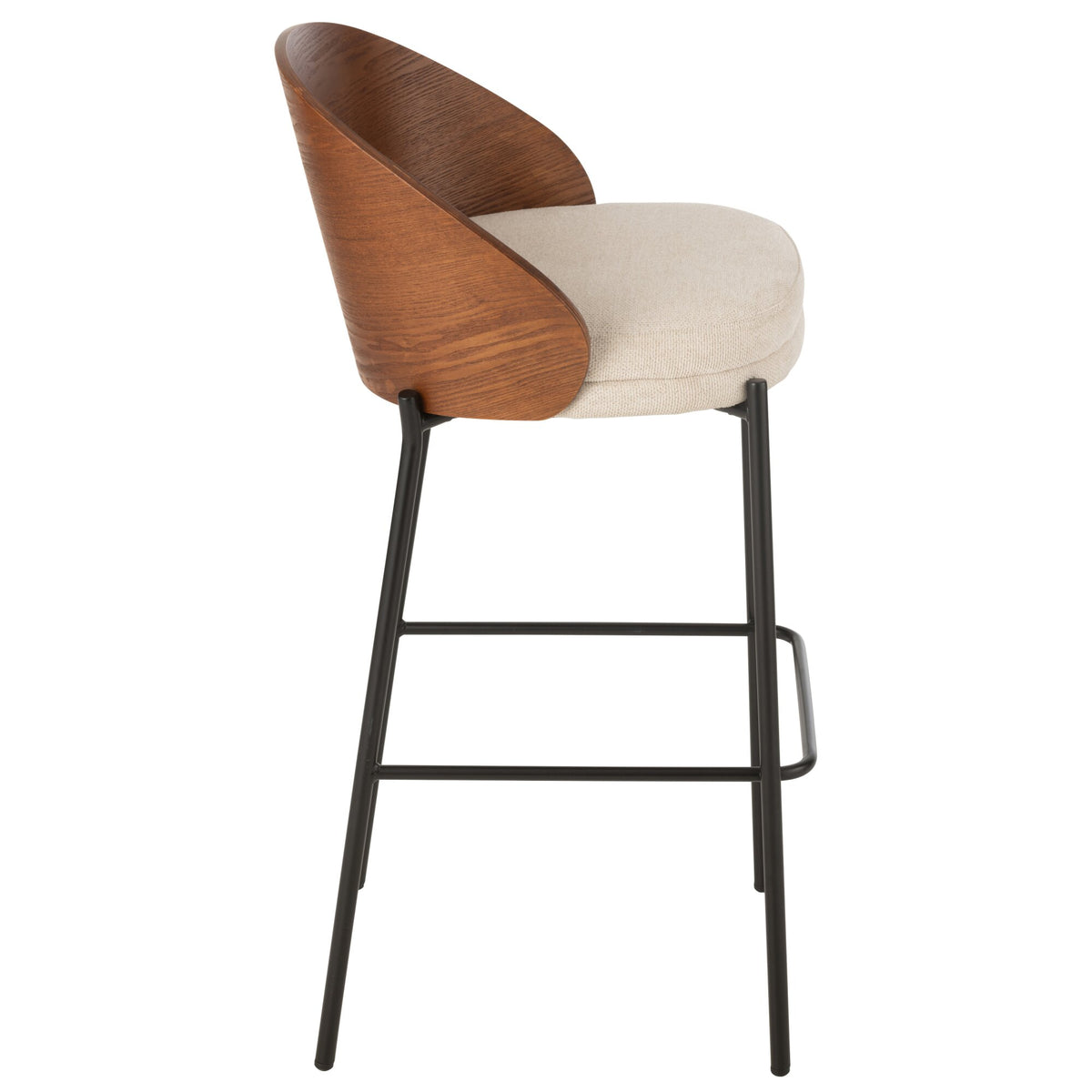 Taburete de bar Lone Multiplex/Metal Marrón/Beige J-Line