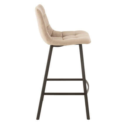 Taburete de bar Olivier Tela/Metal Beige