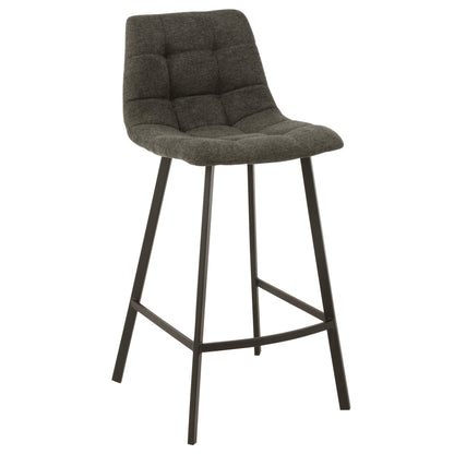 Taburete de bar Stephane Tela/Metal Gris oscuro – J-Line