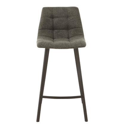 Taburete de bar Stephane Tela/Metal Gris oscuro – J-Line