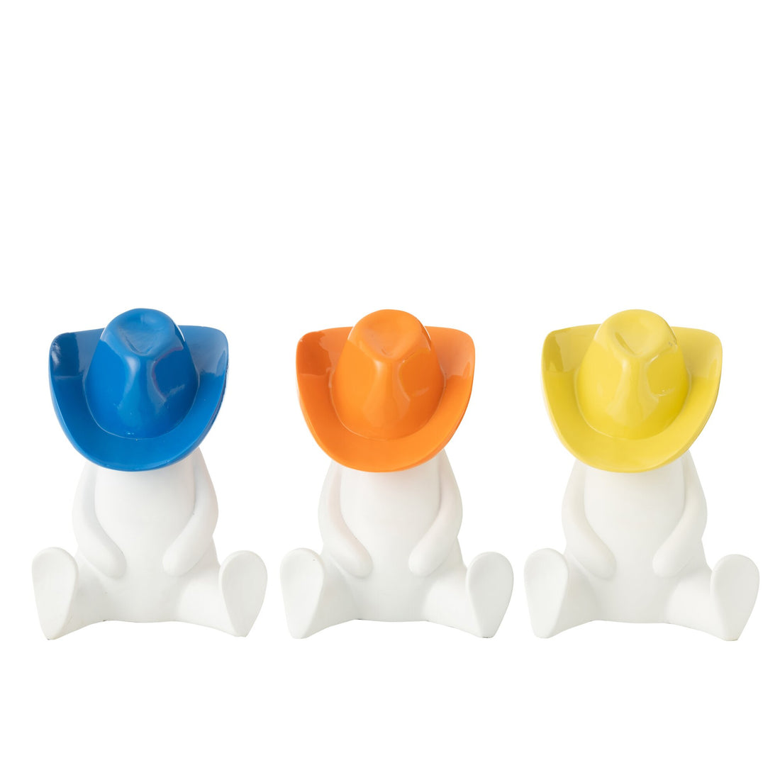 Figura de sombrero de vaquero, mezcla de resina, set de 3 de J-Line