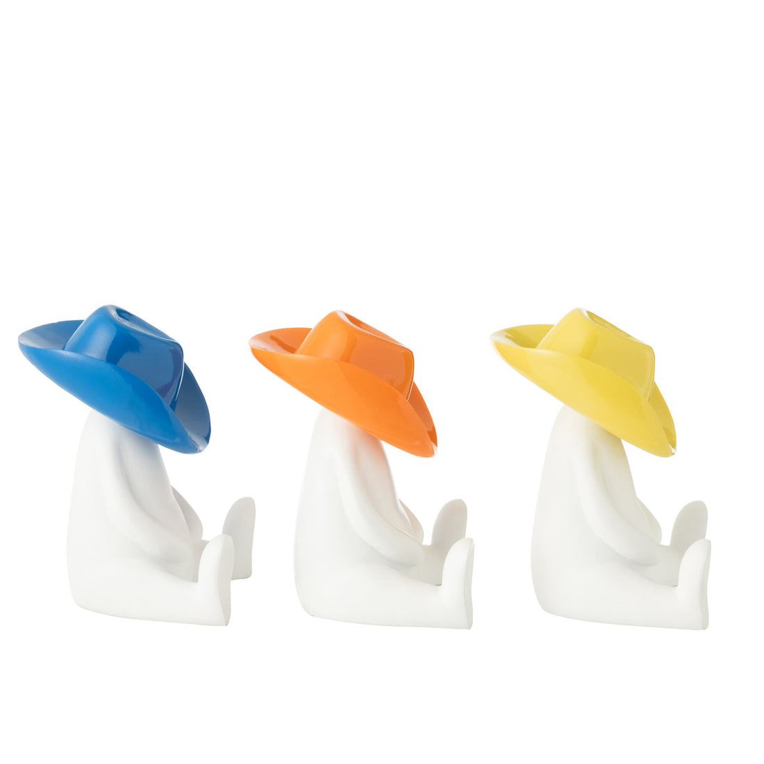 Figura de sombrero de vaquero, mezcla de resina, set de 3 de J-Line