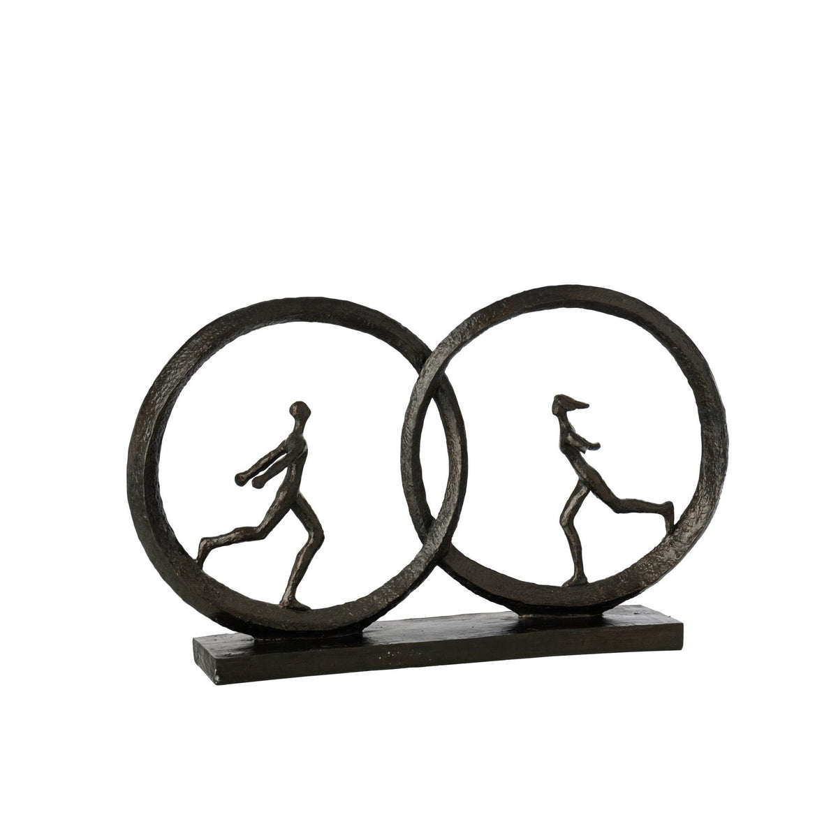 Figura de pareja en anillo de polirresina negra J-Line