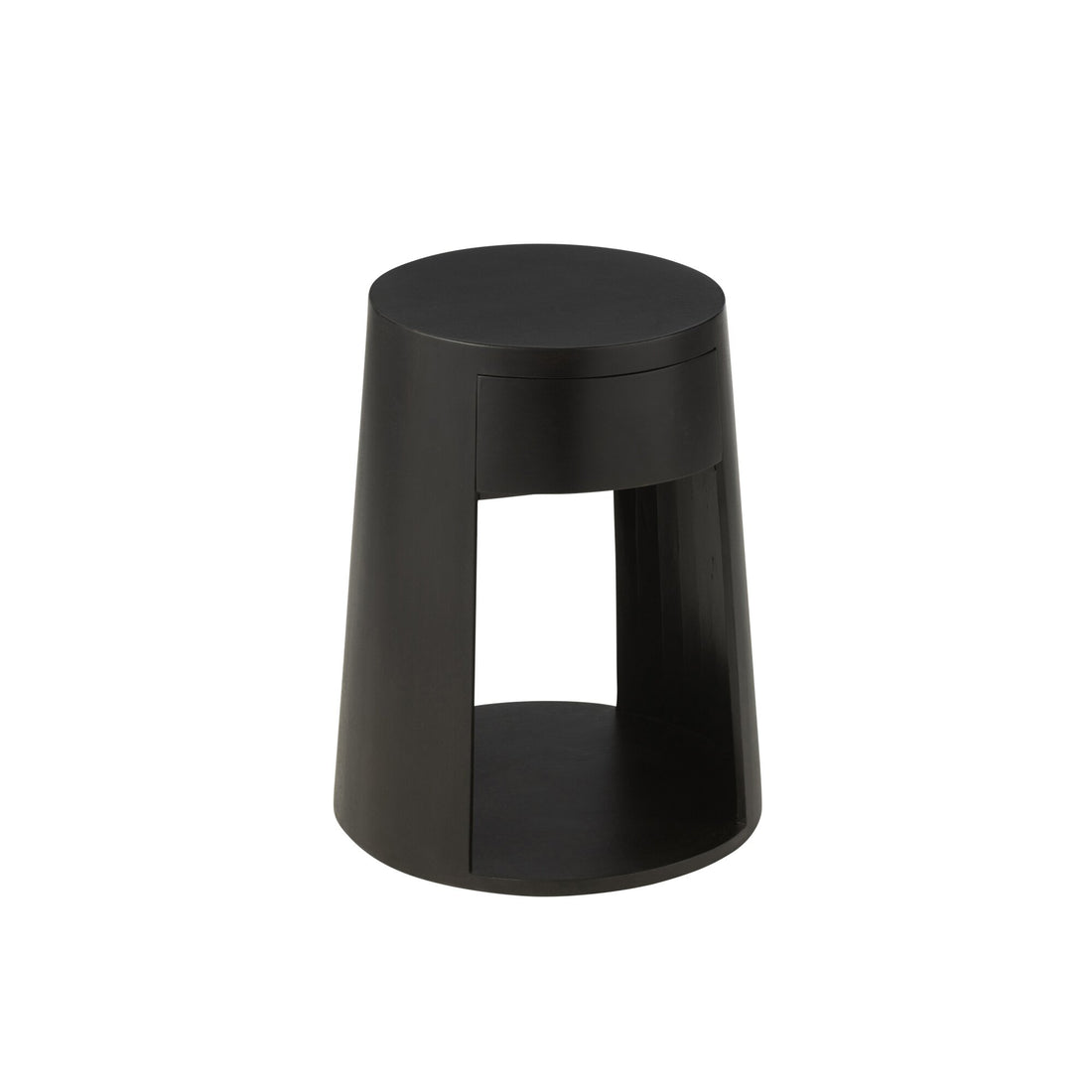 Mesa auxiliar Drawn Madera de mango/MDF Negro J-Line