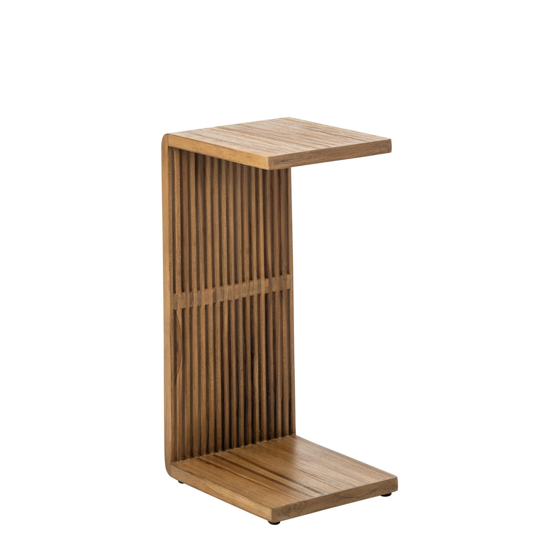 Mesa auxiliar de listones de madera reciclada natural J-Line