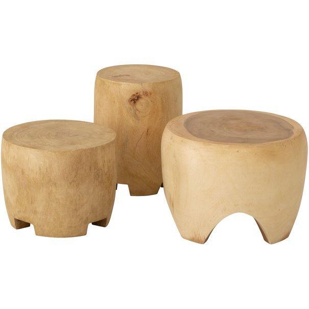Bijzettafel Puro large met massief houten blad in naturel