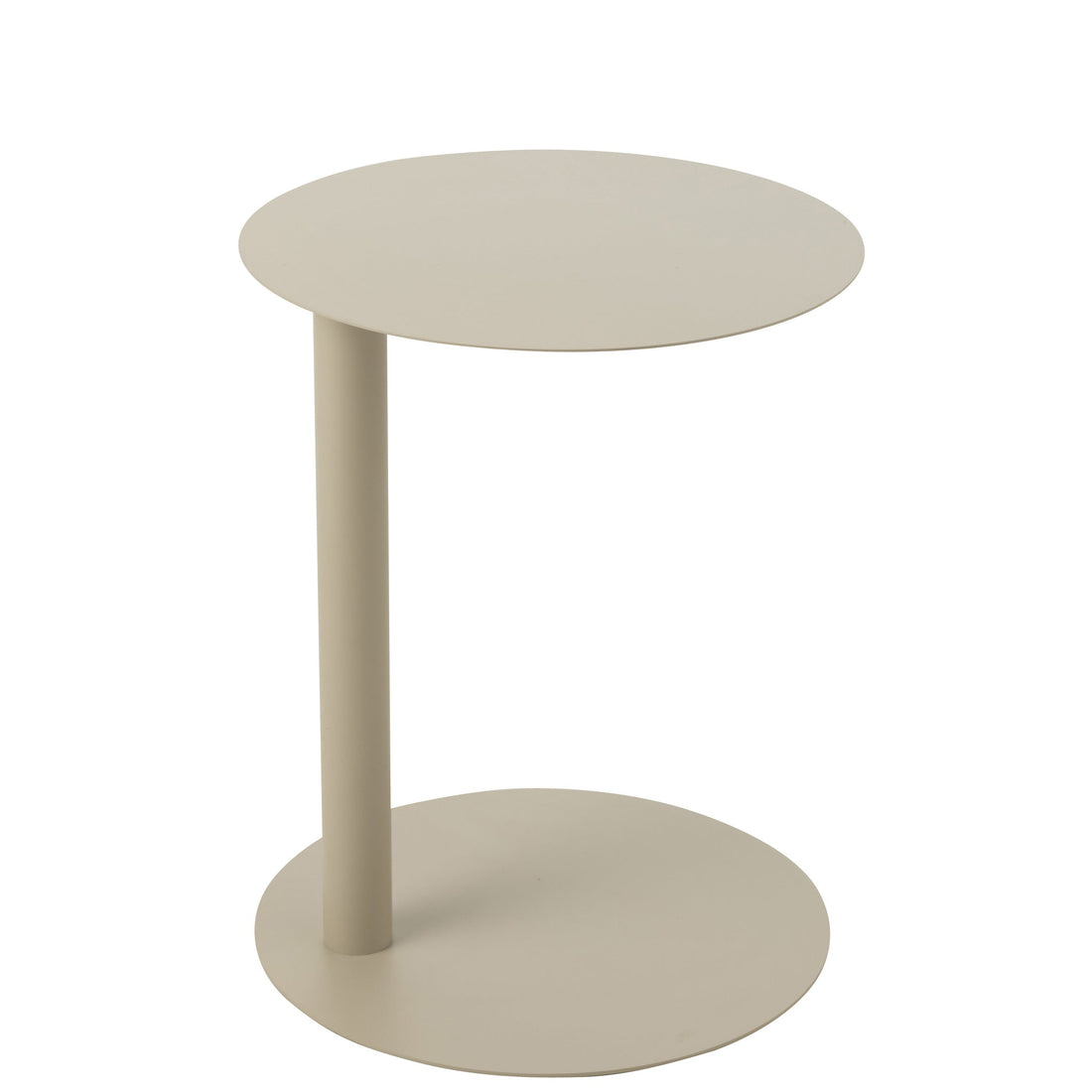 Mesa auxiliar redonda de metal beige J-Line