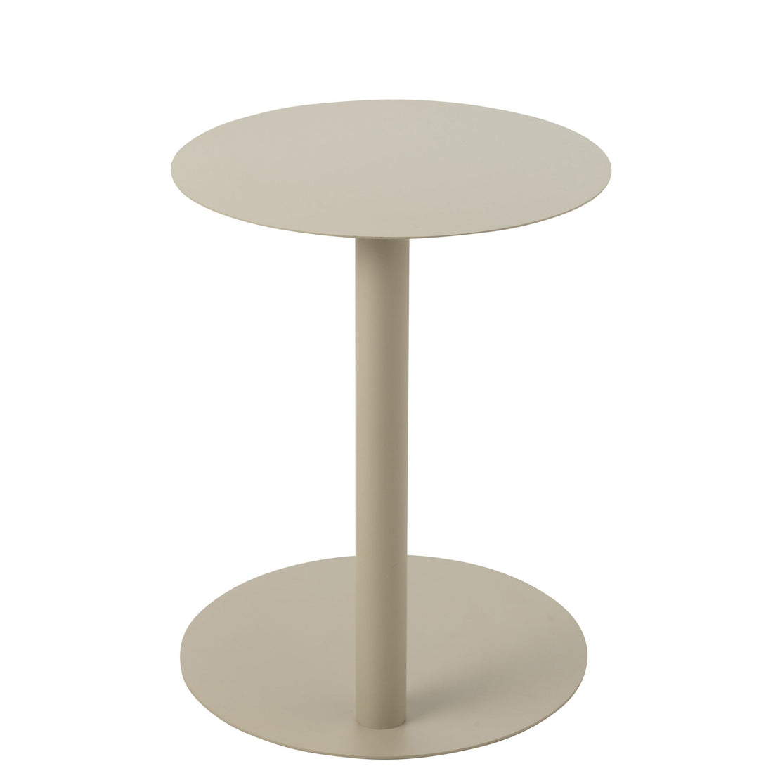 Mesa auxiliar redonda de metal beige J-Line
