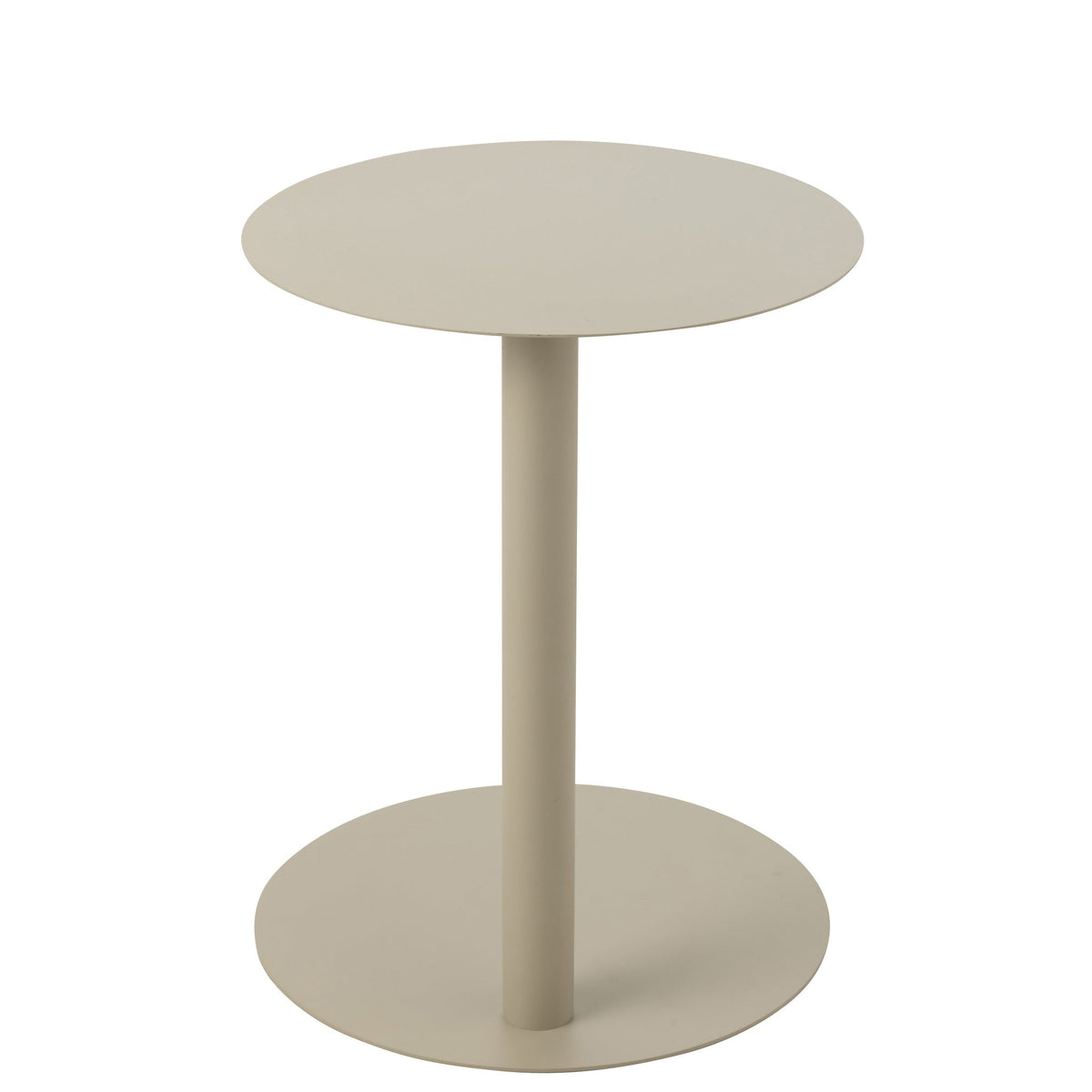 Mesa auxiliar redonda de metal beige J-Line