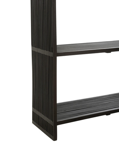 Boekenkast 4 Schappen Gerecycleerd Teak Zwart - Boekenkast - J-Line - livinglovely.nl