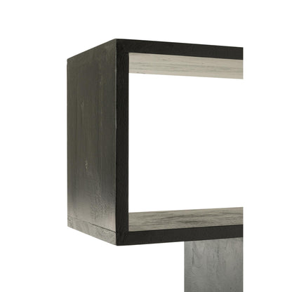 Boekenkast Verticaal Latten Mango Hout Mat Zwart - Boekenkast - J-Line - livinglovely.nl
