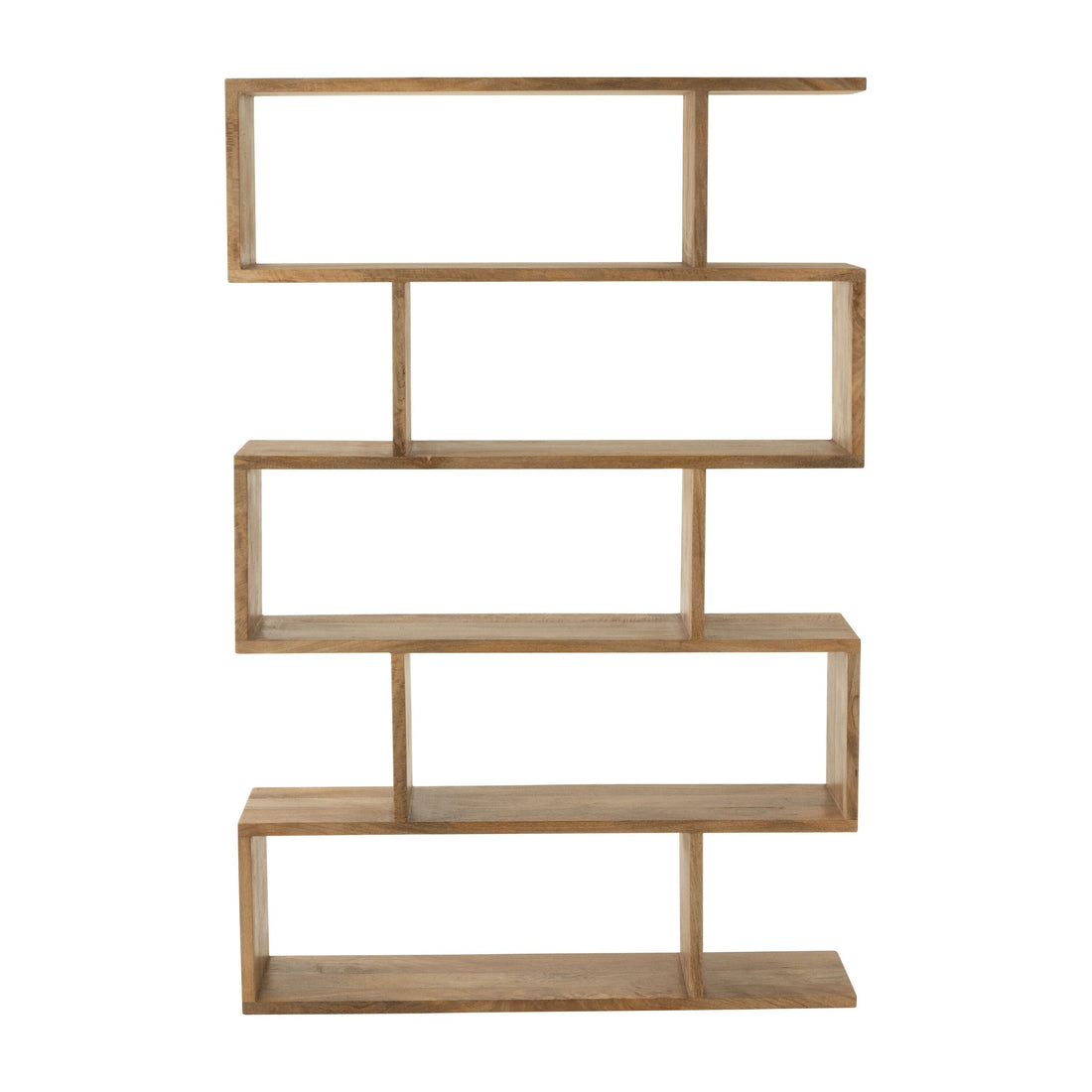 Boekenkast Verticaal Latten Mango Hout Naturel - Boekenkast - J-Line - livinglovely.nl