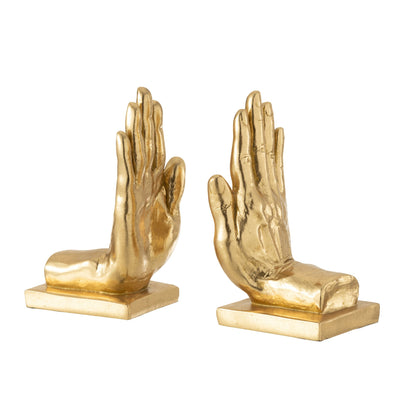 Soporte para libros Manos Poly Dorado Set de 2 J-Line