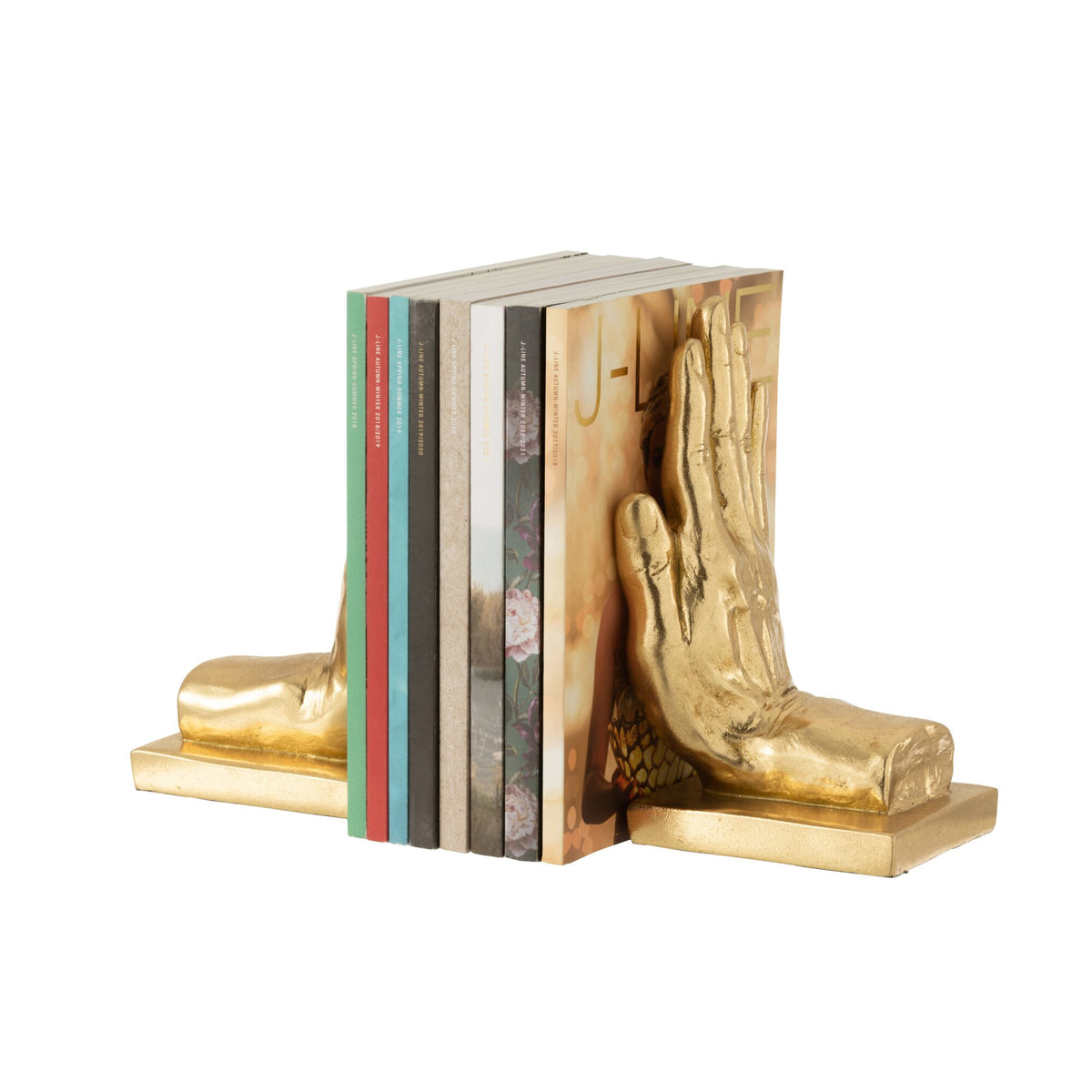 Soporte para libros Manos Poly Dorado Set de 2 J-Line