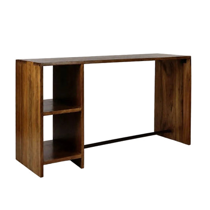 Bureau Nara Teruggewonnen Hout Bruin van Pomax, productfoto in bruin met de volledige vorm in beeld