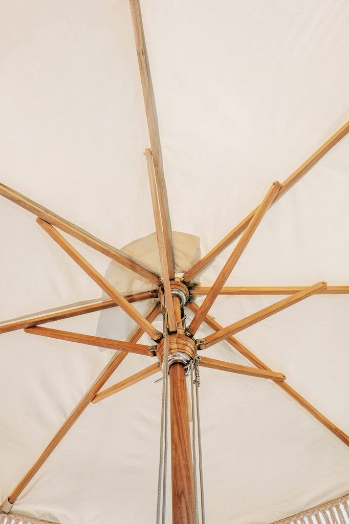 Canvas Parasol - Touwfringe Créme - 250cm - Parasol - Todo Bien - livinglovely.nl
