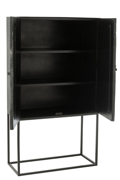 Cupboard Shanil Wood/Iron Black - - J-Line - livinglovely.nl