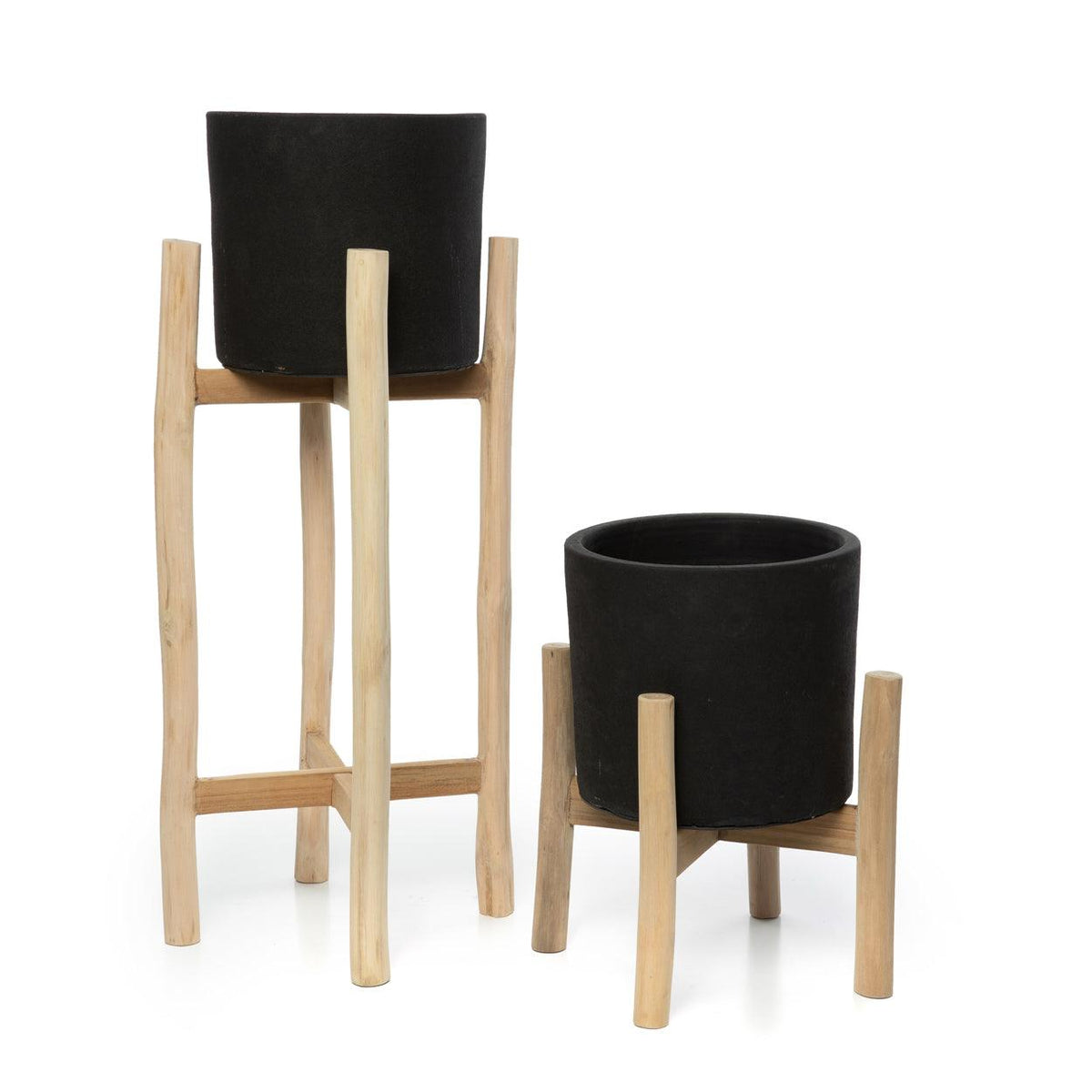 De Charcoal Hoge Plantenbak - Zwart - Large - Pot - Bazar Bizar - livinglovely.nl