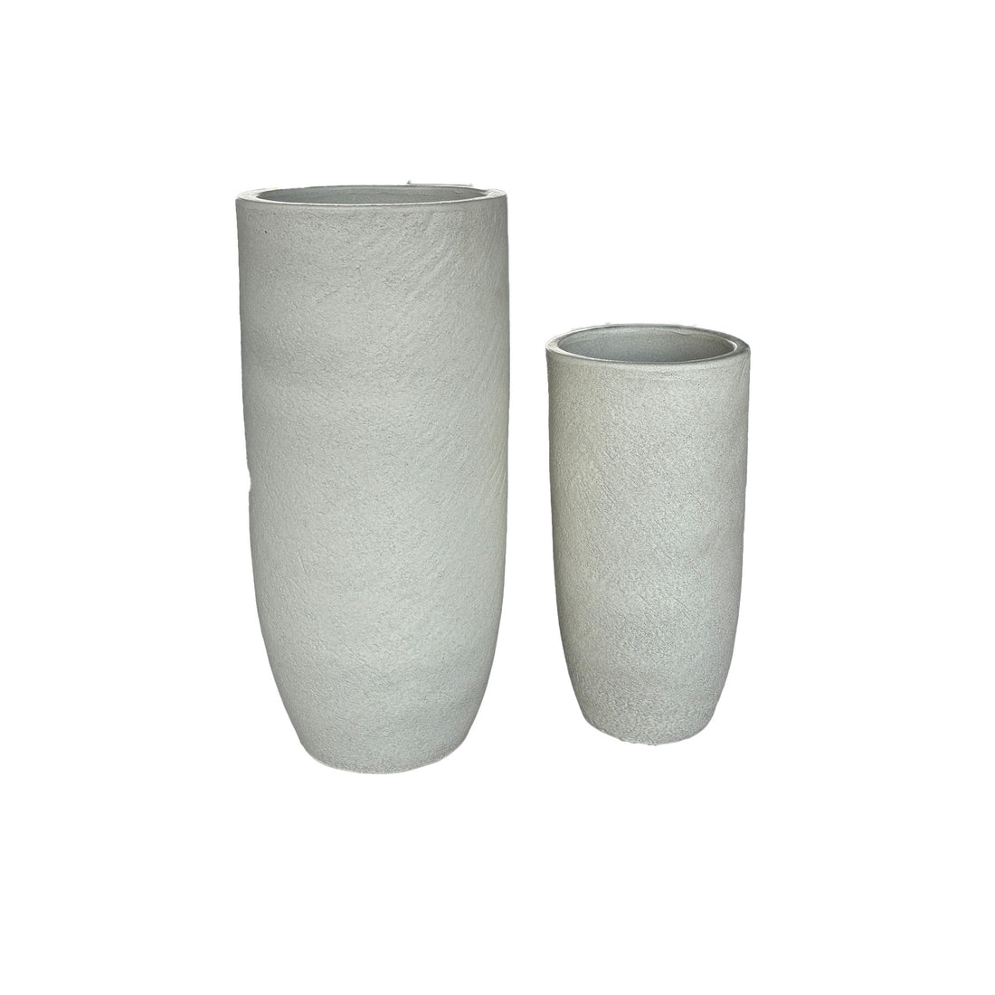 Dezzel White Glazed Round Ceramic Pot High Set van 2 PTMD - Pot - PTMD - livinglovely.nl