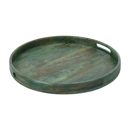 Bandeja de madera de mango verde oscuro J-Line