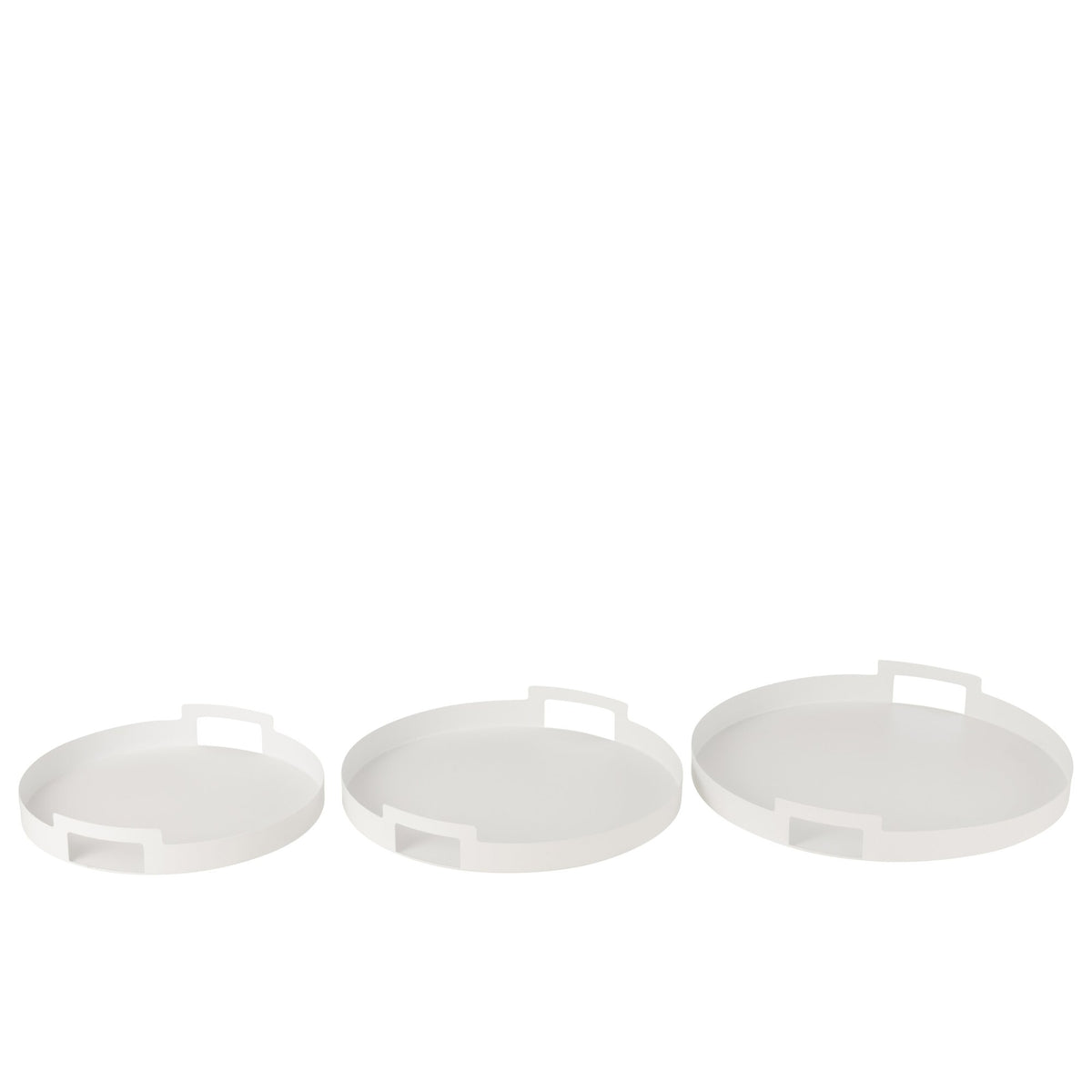 Bandeja Redonda Metal Blanco Set de 3 J-Line