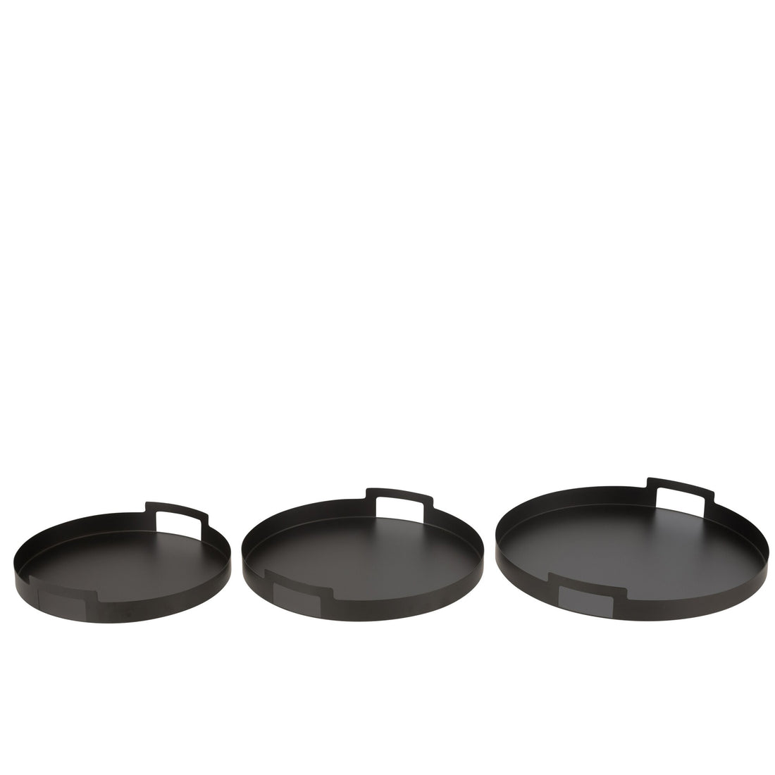 Bandeja Redonda Metal Negro Set de 3 J-Line