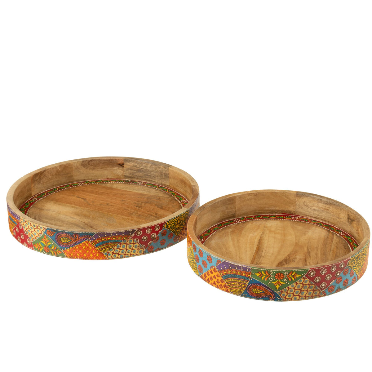 Set de 2 bandejas Delhi de madera de mango J-Line