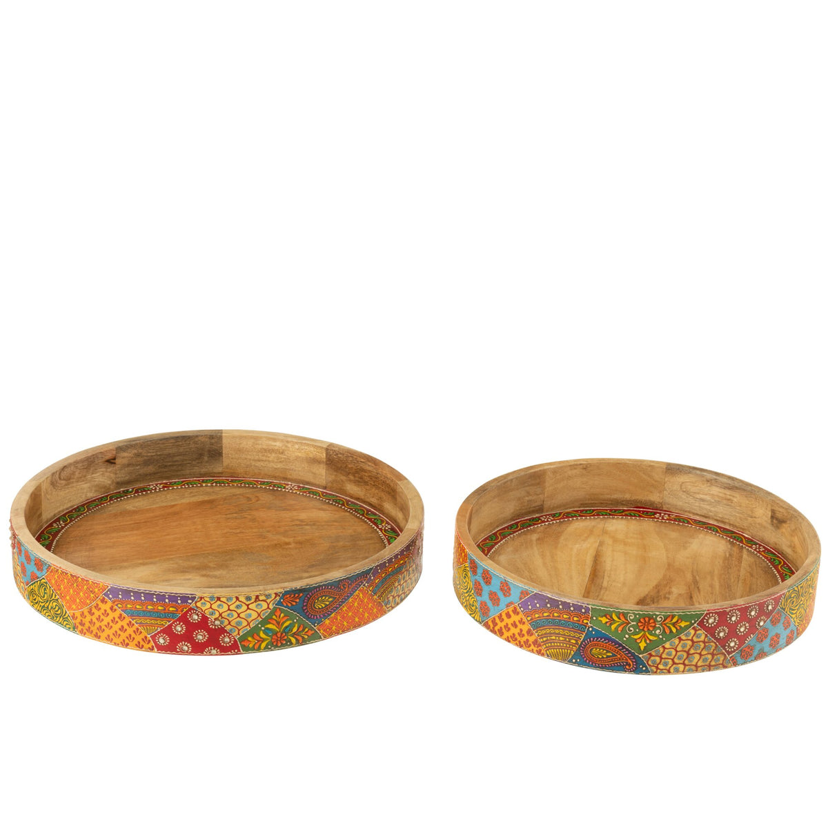 Set de 2 bandejas Delhi de madera de mango J-Line