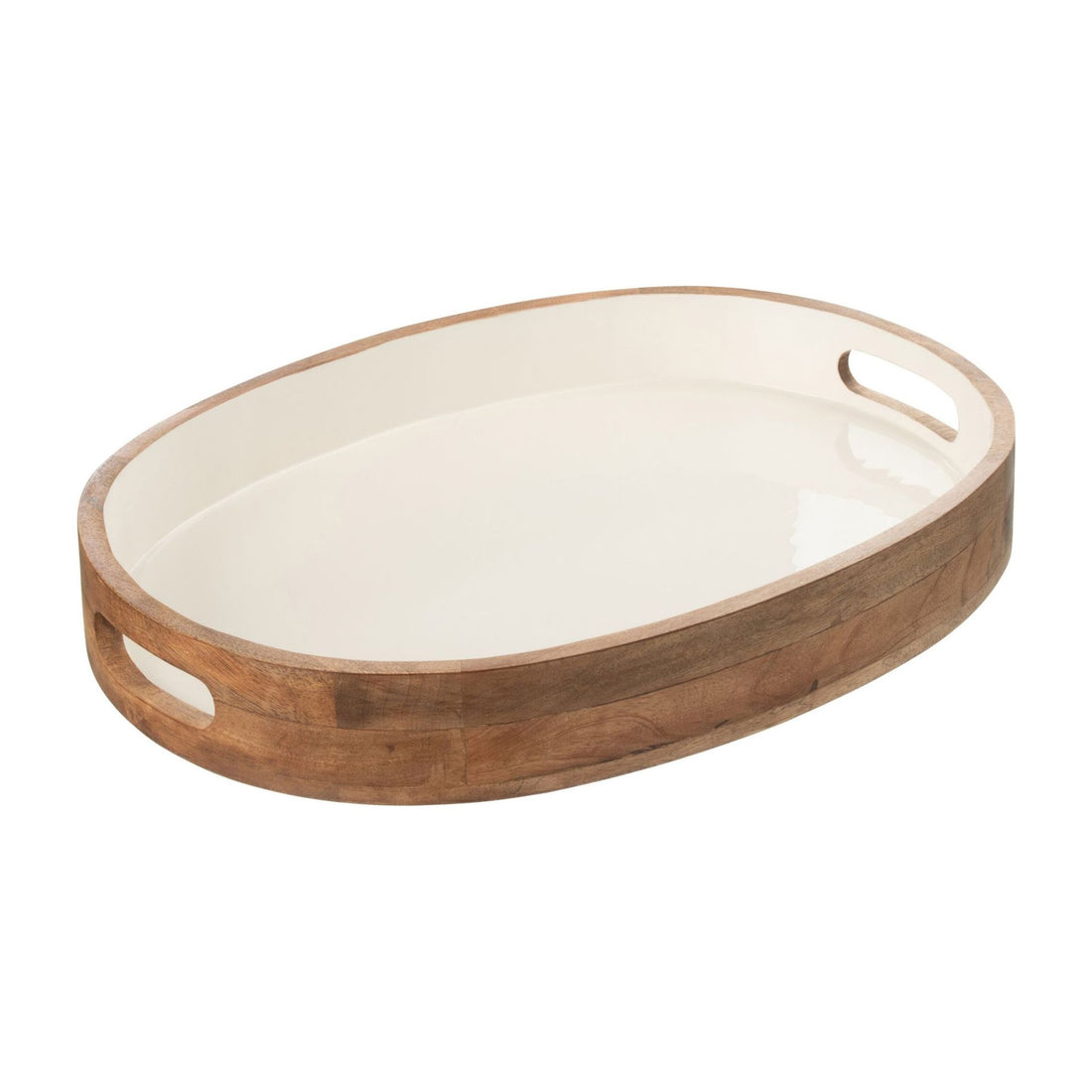 Bandejas Kos Madera de Mango Marrón/Blanco J-Line