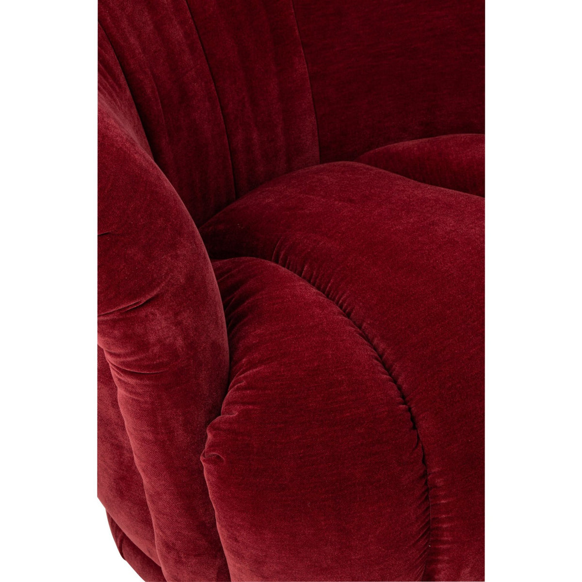 Sillón giratorio de madera contrachapada/tela burdeos J-Line